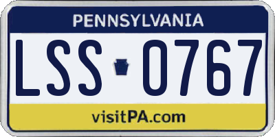 PA license plate LSS0767