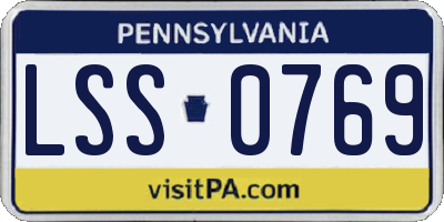 PA license plate LSS0769