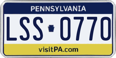 PA license plate LSS0770
