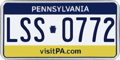 PA license plate LSS0772