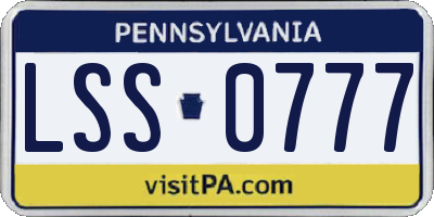 PA license plate LSS0777