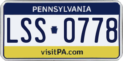 PA license plate LSS0778