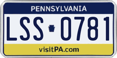 PA license plate LSS0781