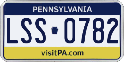 PA license plate LSS0782
