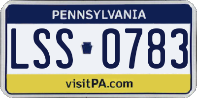 PA license plate LSS0783