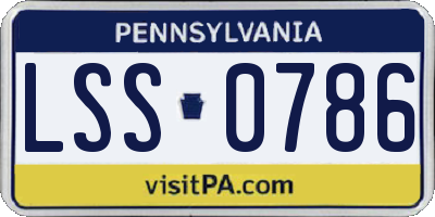 PA license plate LSS0786