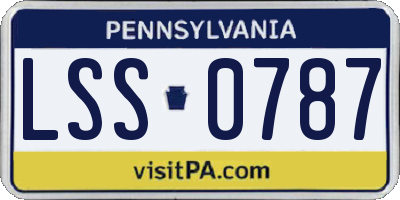 PA license plate LSS0787