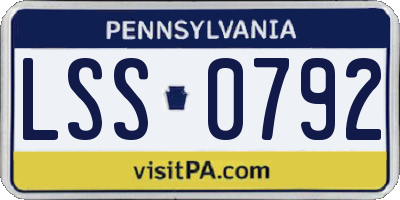 PA license plate LSS0792