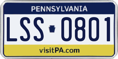 PA license plate LSS0801