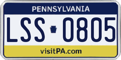 PA license plate LSS0805
