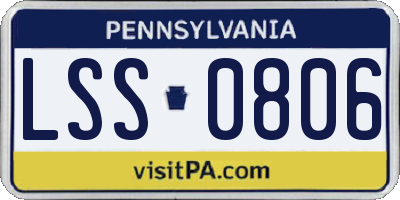 PA license plate LSS0806