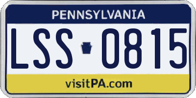 PA license plate LSS0815