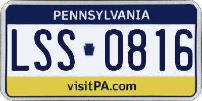 PA license plate LSS0816