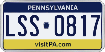 PA license plate LSS0817