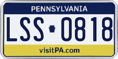 PA license plate LSS0818