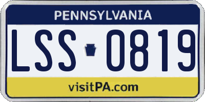 PA license plate LSS0819