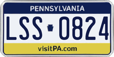 PA license plate LSS0824