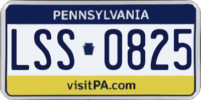 PA license plate LSS0825