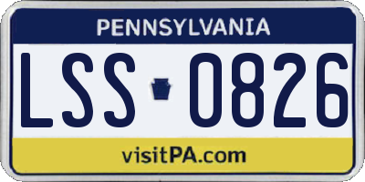 PA license plate LSS0826