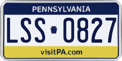 PA license plate LSS0827