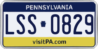 PA license plate LSS0829