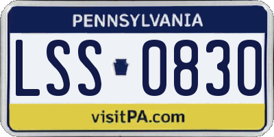 PA license plate LSS0830