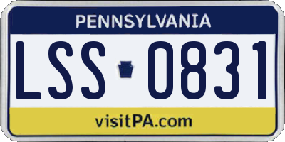 PA license plate LSS0831