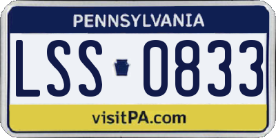 PA license plate LSS0833