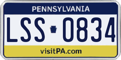 PA license plate LSS0834