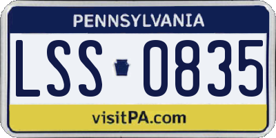 PA license plate LSS0835