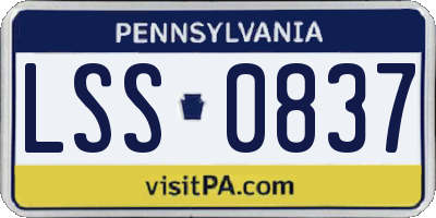 PA license plate LSS0837