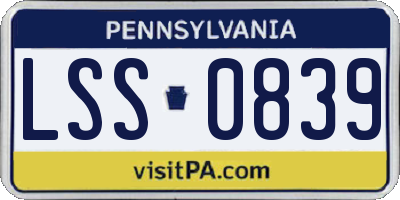 PA license plate LSS0839