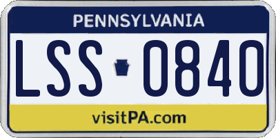 PA license plate LSS0840