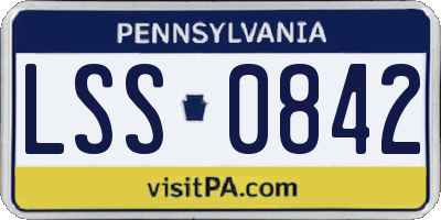 PA license plate LSS0842