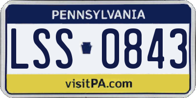 PA license plate LSS0843