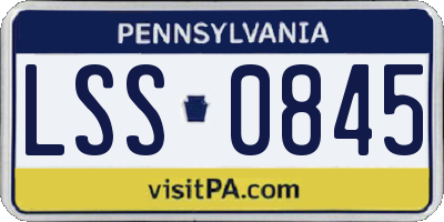 PA license plate LSS0845