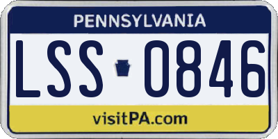 PA license plate LSS0846