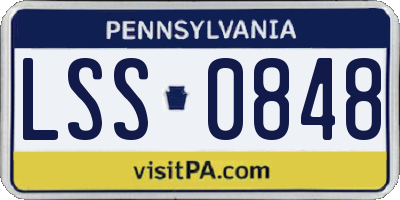 PA license plate LSS0848