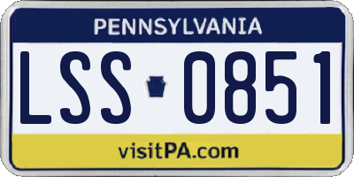 PA license plate LSS0851