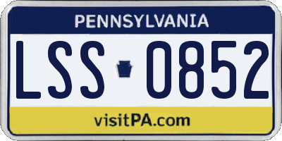 PA license plate LSS0852