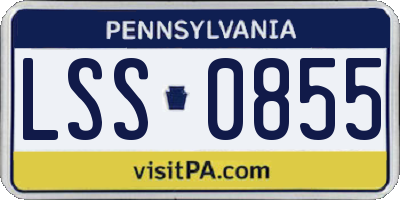 PA license plate LSS0855