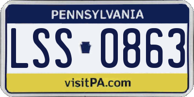 PA license plate LSS0863