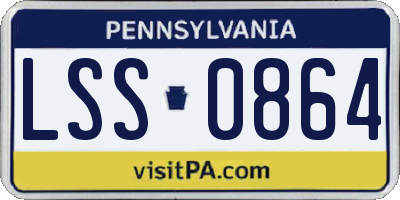PA license plate LSS0864