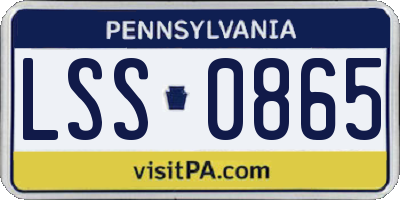 PA license plate LSS0865