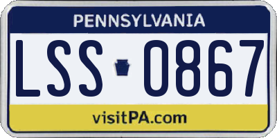 PA license plate LSS0867
