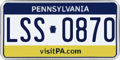 PA license plate LSS0870