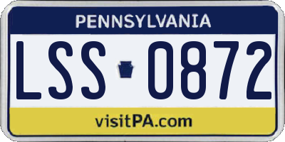 PA license plate LSS0872
