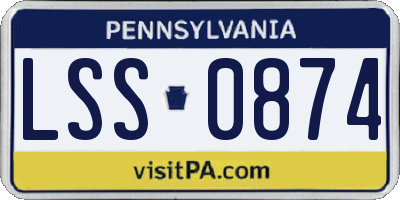 PA license plate LSS0874