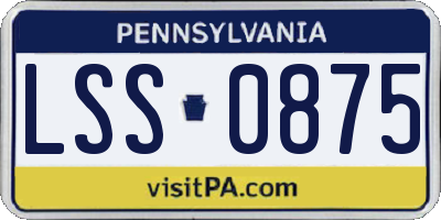 PA license plate LSS0875