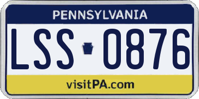 PA license plate LSS0876